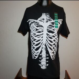 NEW Feeling Festive Skeleton Shirt-LARGE-halloween, costume, scary, party,bones